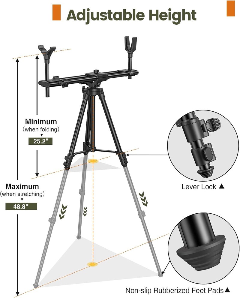 Trakiom Hunting Rests, Shooting Tripod with Dual Frame, Flexible Orientation, Adjustable Height, Shooting Tripod Max Provide Maximum Shooting Stability for Outdoors, Ground Blinds and Hunting - Image 4